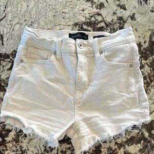 Kendall & Kylie White Jean Shorts Distressed Cut-Off Style